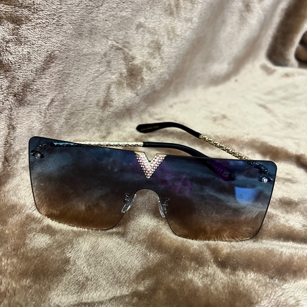 Gold and Black Sunglasses with Reflective Lenses